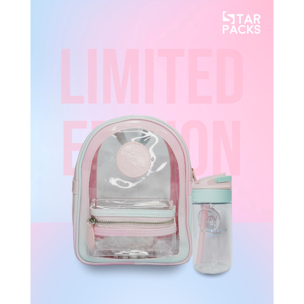 STARBUCKS 星巴克 2021 中國粉紅薄荷綠漸變不倒翁玻璃吸管杯帶袋