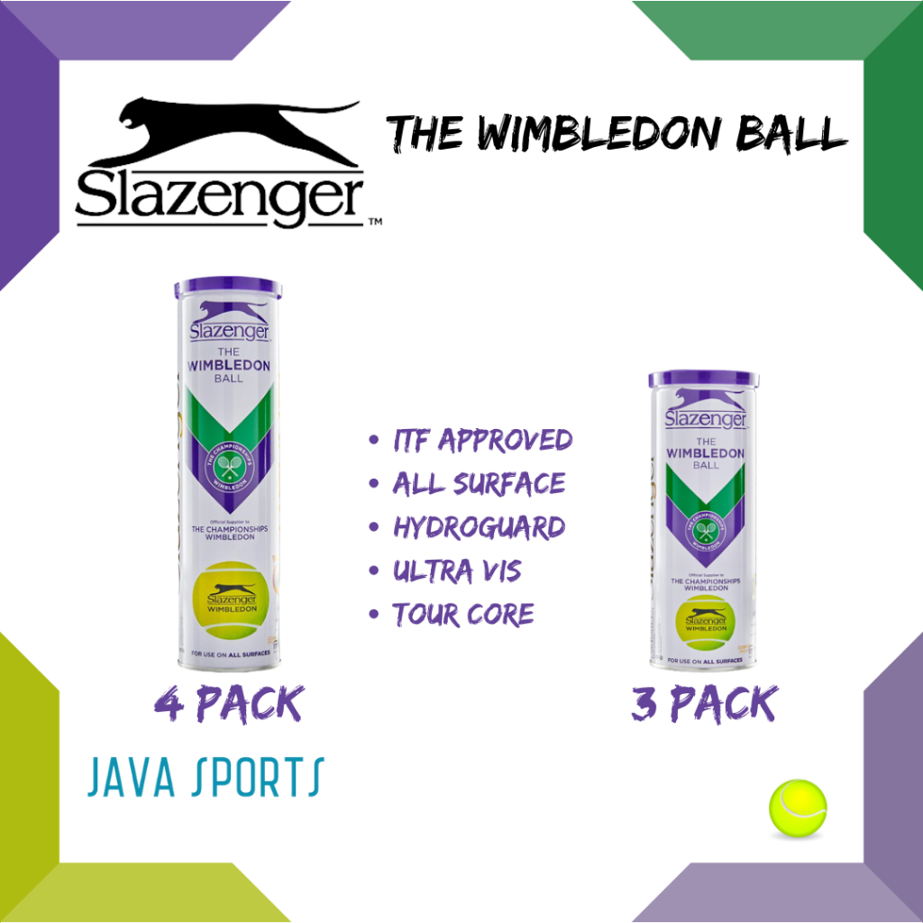 網球 Slazenger The Wimbledon Ball 網球 4 件裝 3 件裝