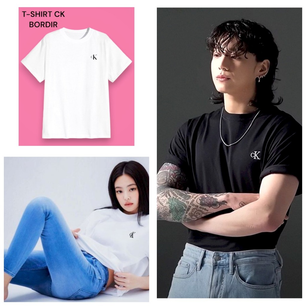 Jungkook BTS ckkkk 刺繡 T 恤 CK Jennie BLACKPINK 優質棉精梳