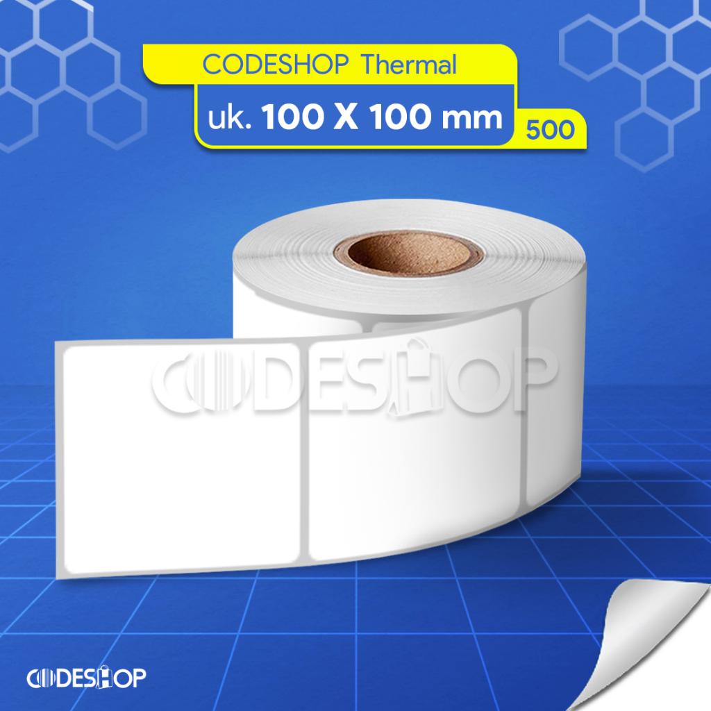 Codeshop 熱敏標籤 100x100mm 1 行 3 英寸核心內容 500 張貼紙