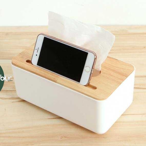 Kayu Taffhome 木製紙巾盒智能手機架和紙巾盒 ZJ005