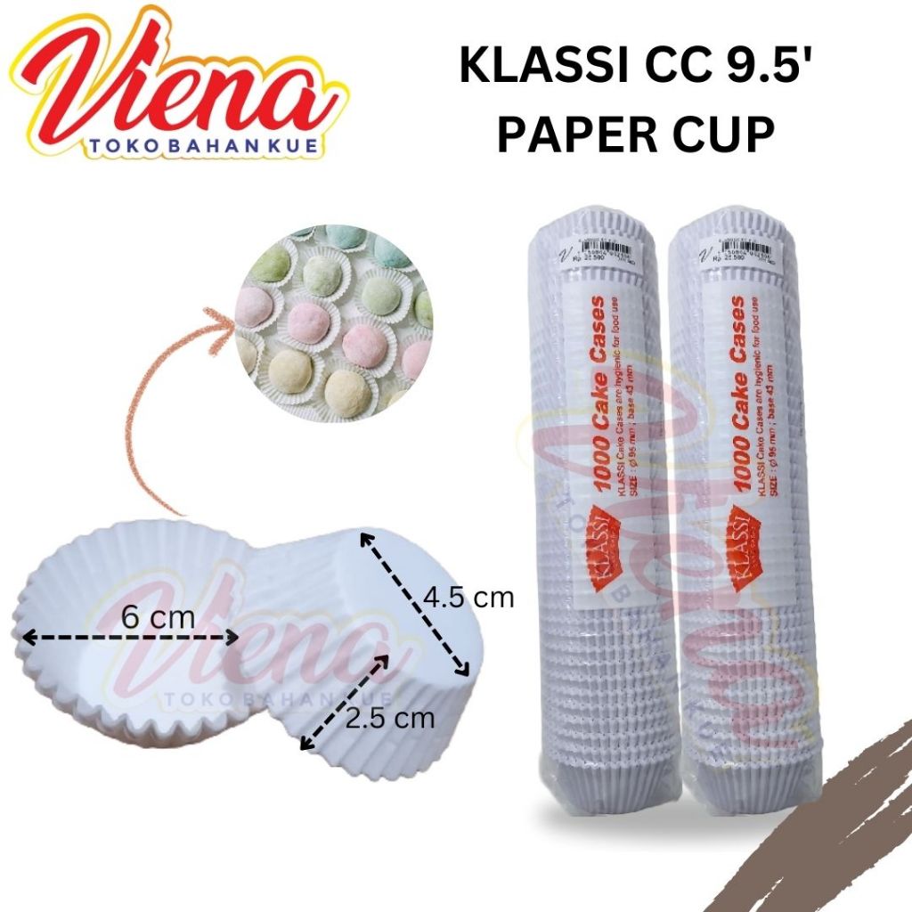 Putih Klassi CC 9.5 圓形白色紙杯圓形唉麻糬蛋糕盒麵包紙