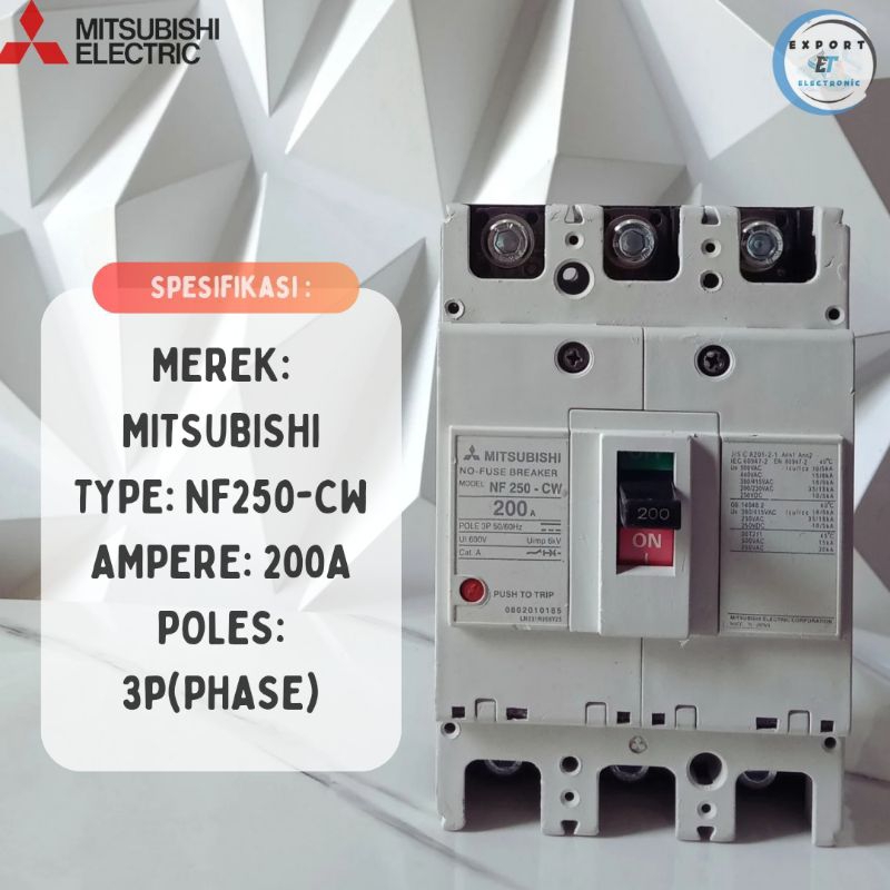 MITSUBISHI 無保險絲斷路器 NFB MCCB 3P 三菱 NF250-CW 200A