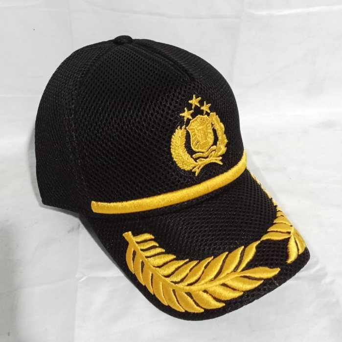 警察刺繡網帽/警察黃色清單帽
