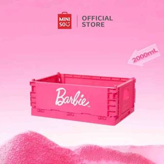 Miniso X Barbie系列大號Kuke折疊籃34Cm折疊收納籃芭比收納盒收納盒