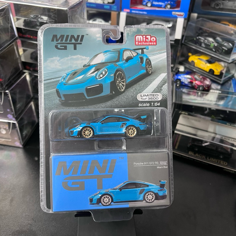 Mini GT Porsche 911 GT2 RS 威薩赫套裝邁阿密藍