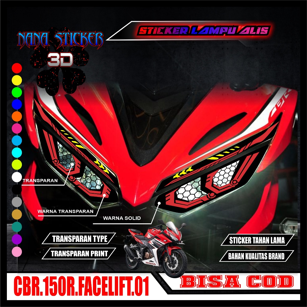 Cbr 150R FACELIFT NANA 01 摩托車眉燈變體貼紙