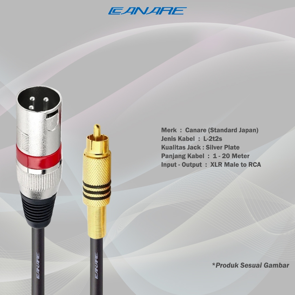 Canare 音頻混音器插孔電纜佳能 XLR 公頭轉 RCA