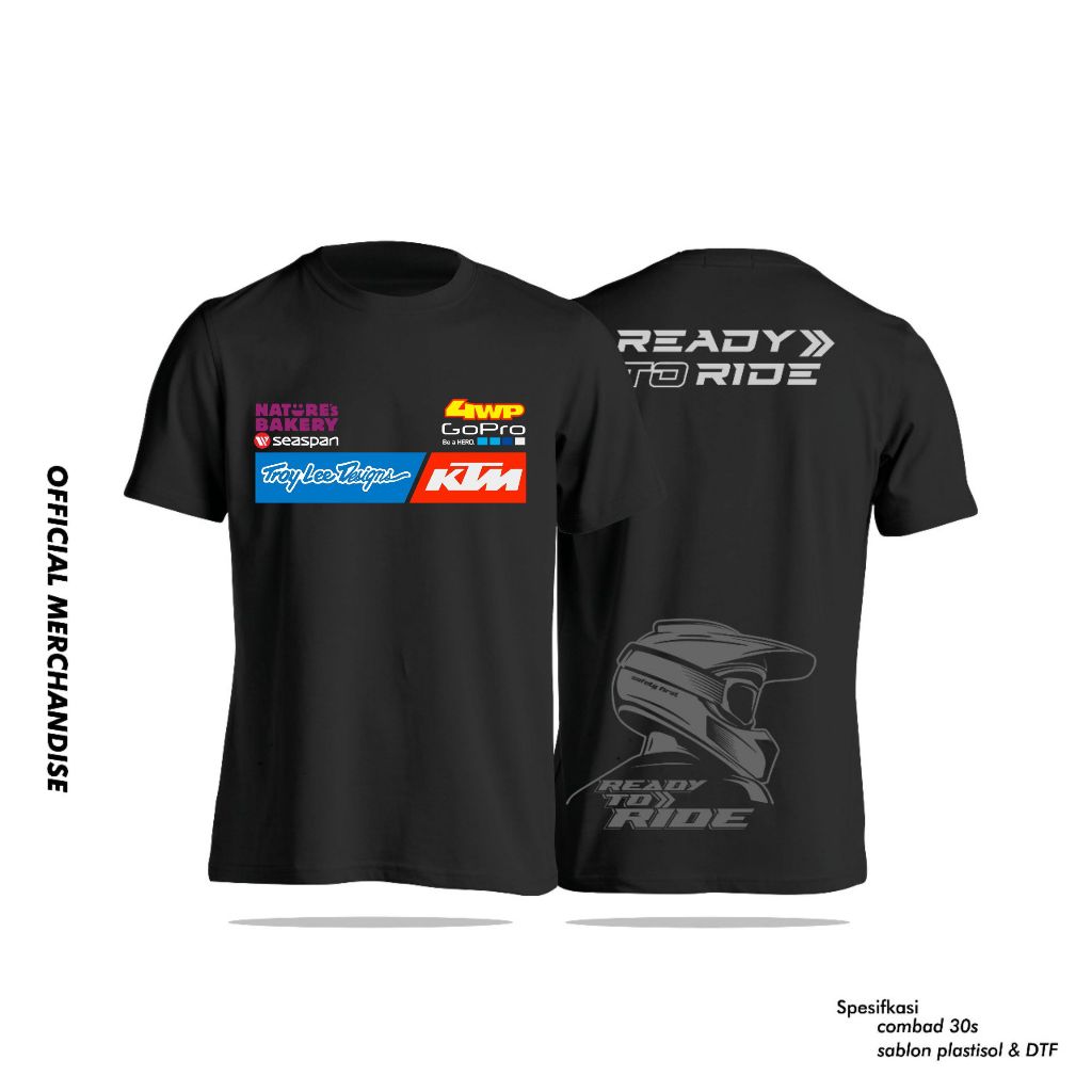 Hitam Tld R-DTF TRO T 恤黑色 Troyleedesign T 恤 KTM T 恤 KTM 賽車 T