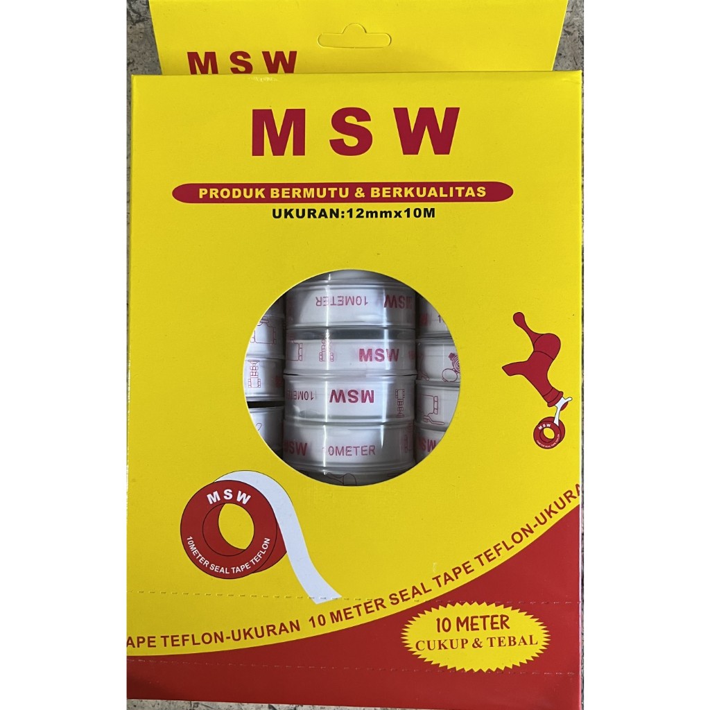 Msw 密封膠帶 12x0.75 X 10 米壁式水龍頭絕緣