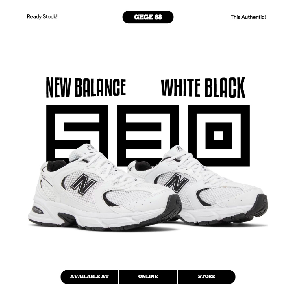 紐巴倫 New Balance 530 白色黑色 100 Original 運動鞋休閒男士女士