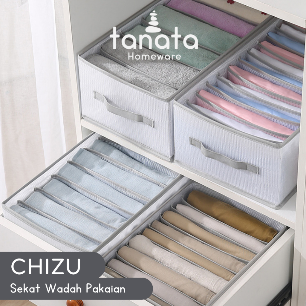 Chizu Easy Clothes Organizer 美學毛巾架折疊容器 Minimalist 內衣緊湊型收納盒智能