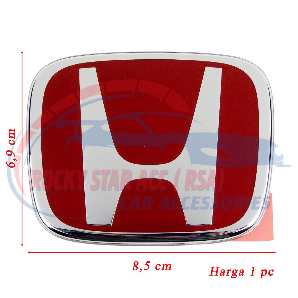 Merah 汽車標誌標誌 H 紅鉻 Brio HRV Jazz Mobilio CRV