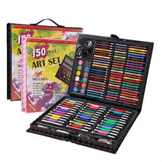 蠟筆套裝 150 件打開關閉蠟筆兒童著色繪圖和著色工具