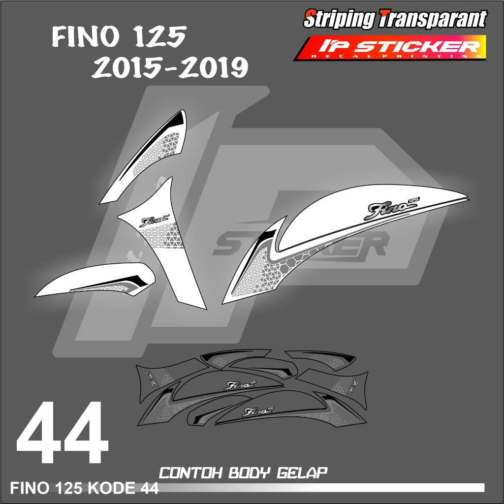 山葉 Fino 125 摩托車條紋貼紙 YAMAHA FINO 125 貼紙清單 SIMPLE 顏色變化賽車設計全息圖和