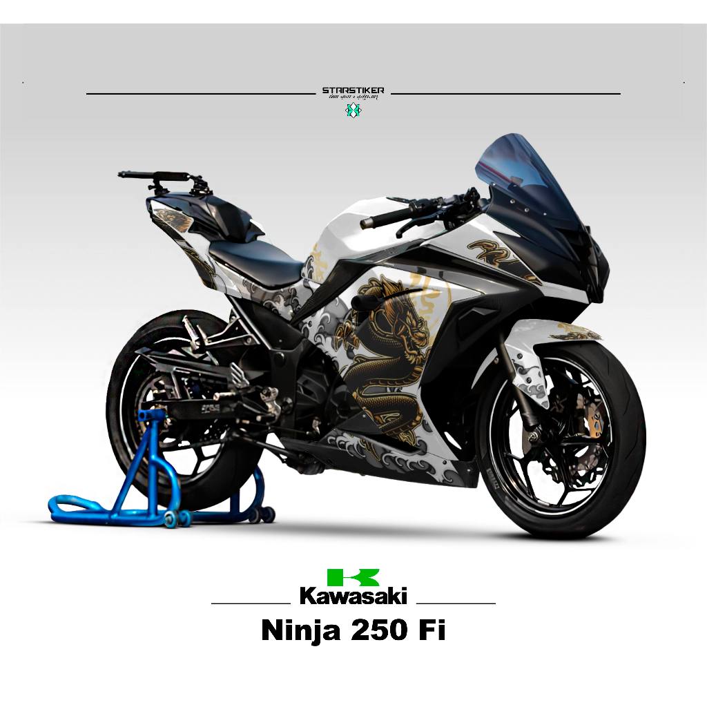 KAWASAKI 條紋 Semifull Ninja 250 Fi Motif 2 貼紙庫存貼花 Semifull 貼花