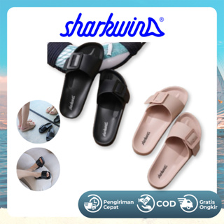 Sharkwin 涼鞋女式當代涼鞋果凍拖鞋柏金拖鞋韓國時尚綁帶拖鞋防滑 WSP010 尺寸 36-40 坡跟