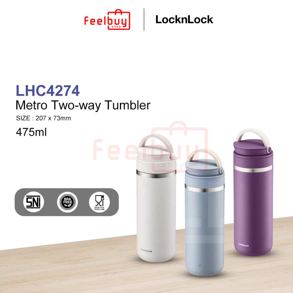 Locknlock Exclusive Metro 兩用玻璃杯 475ml LHC4274