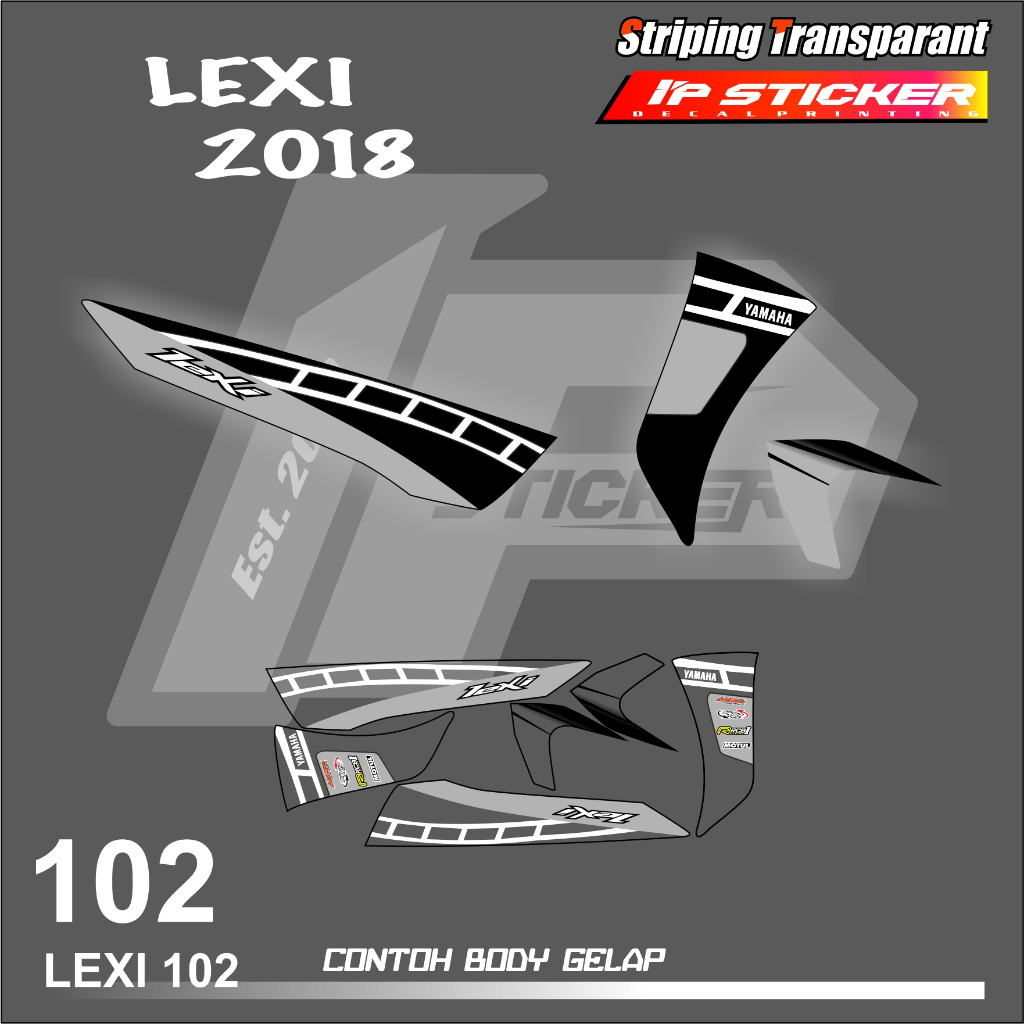 山葉 Lexi 2018 摩托車條紋貼紙 YAMAHA LEXI 貼紙清單表 SIMPLE 顏色變化全息透明賽車設計代碼
