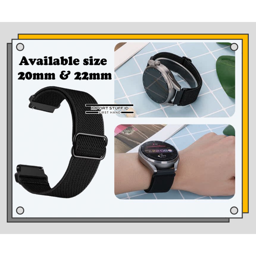 XIAOMI SAMSUNG 柔性錶帶無孔 20 毫米 22 毫米通用彩色尼龍錶帶 Amazfit 三星小米手環卡西歐