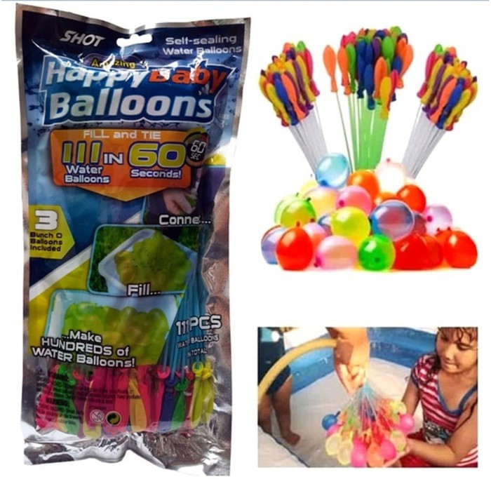 快樂嬰兒氣球魔術束水氣球 111 件玩具炸彈戰爭
