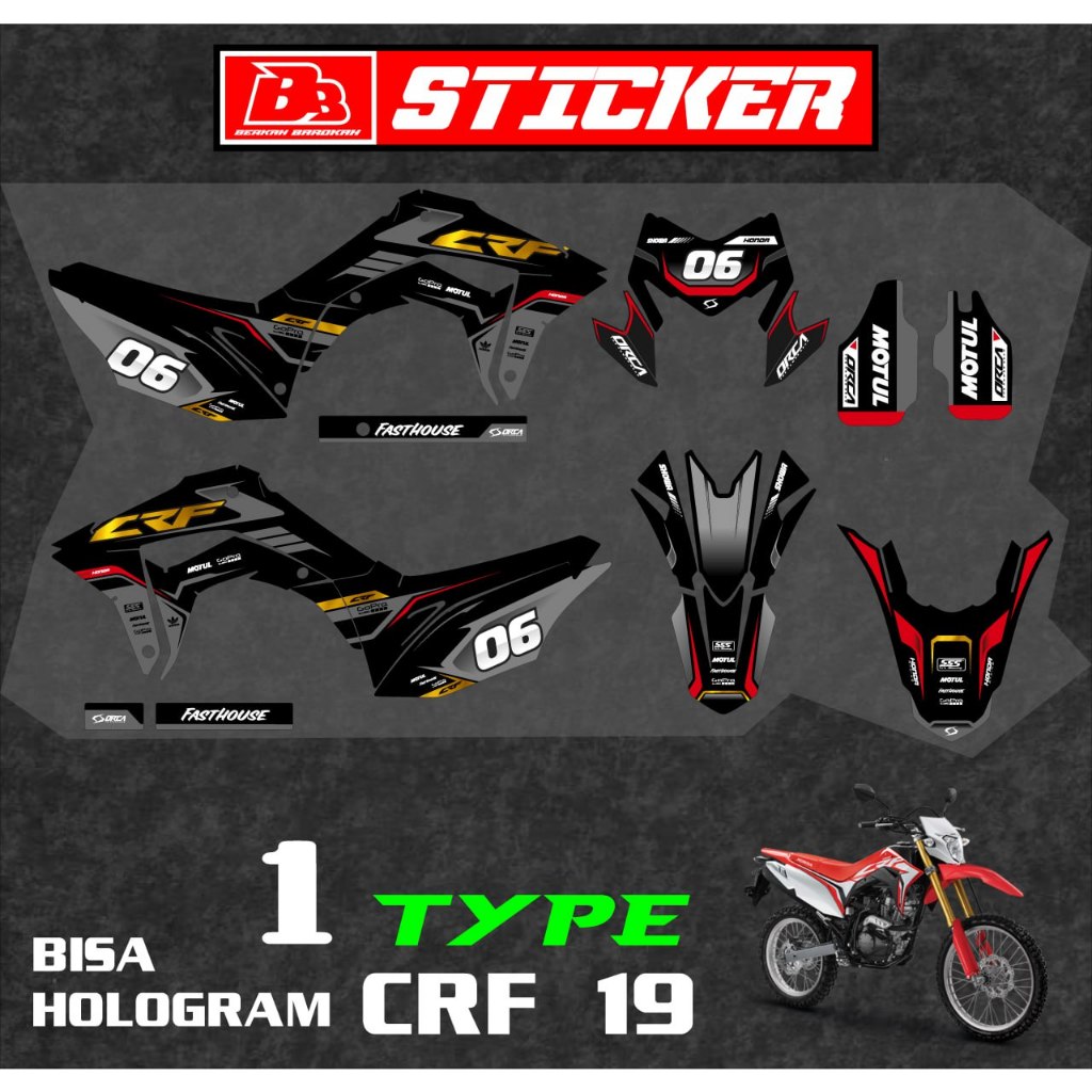 貼紙 PREMIUM STICKER 貼花 Crf 150 L 極簡主義全身-Dekal Crf 150 L 越野車 C