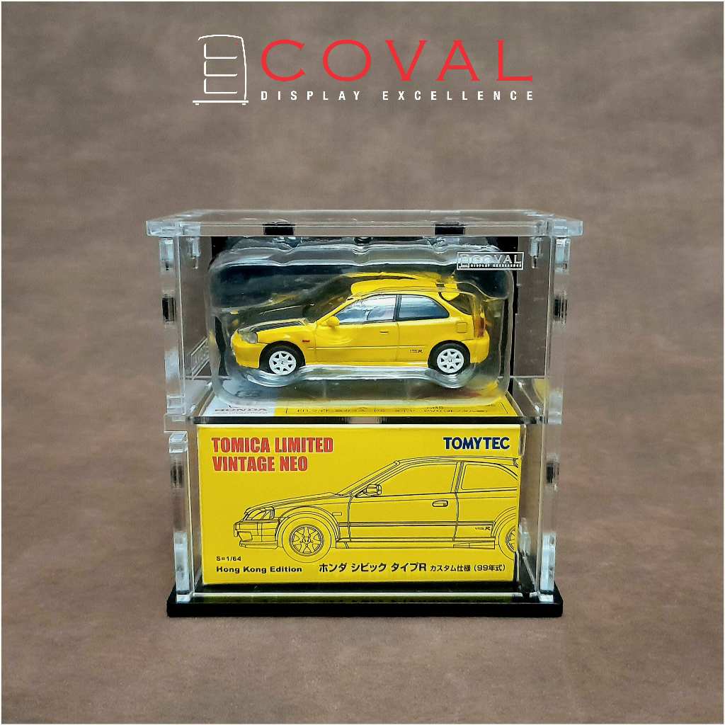 Coval SLV-102 Tomica Limited Vintage TLV 1:64 汽車和盒子的亞克力展示櫃