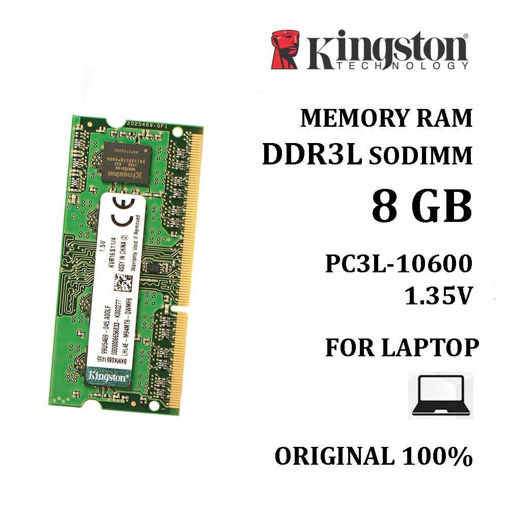 內存金士頓 DDR3L 8GB 1600Mhz/PC3-12800 SODIMM 內存 RAM 筆記本電腦