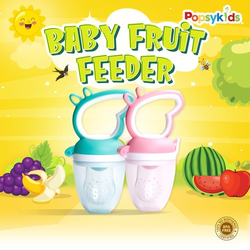 Popsykids 矽膠嬰兒水果餵食器奶嘴牙膠奶嘴矽膠水果不含 BPA