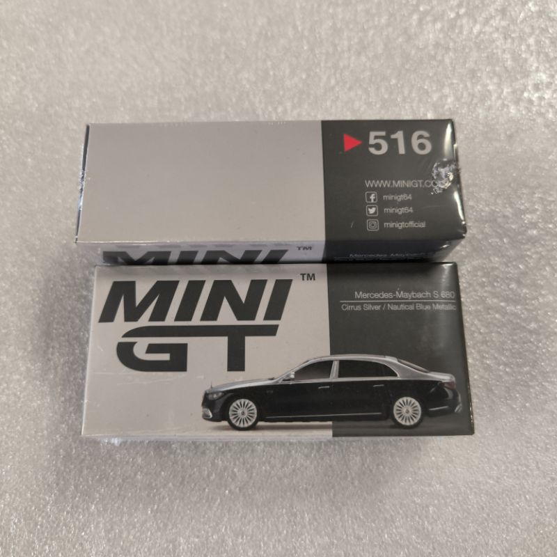 Mini GT 516 MERCEDES BENZ MAYBACH S680 CIRRUS 銀色航海藍色金屬色