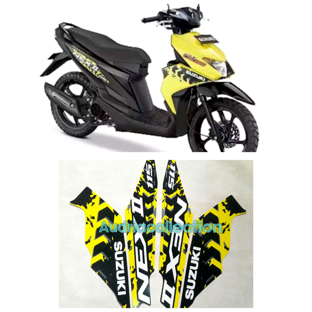 Hitam Suzuki Nex II Cross 摩托車條紋貼紙黑黃