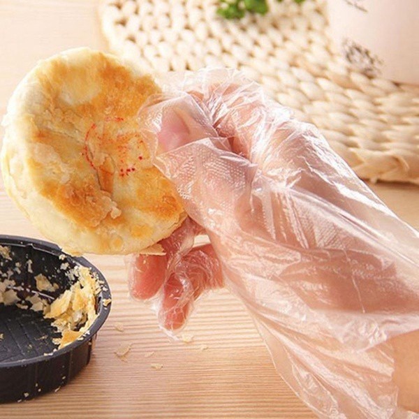 Jaemipurple 塑料手套 100PCS 無菌一次性透明廚房手套