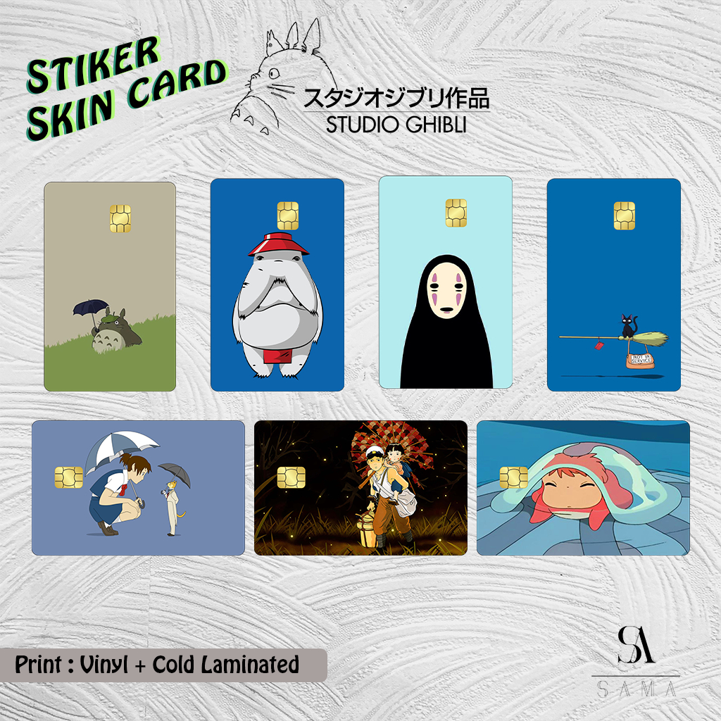 Studio Ghibli 貼紙皮膚卡乙烯基 ATM 借記卡信用卡 Emoney Flazz 門禁卡貼紙 Ghibli