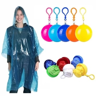 Gantungan 彩色鑰匙扣球雨衣便攜球音樂會雨衣塑料雨衣可隨處帶