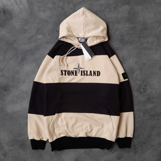 連帽衫 STONE ISLAND 經典條紋毛衣連帽衫男士女士經典條紋