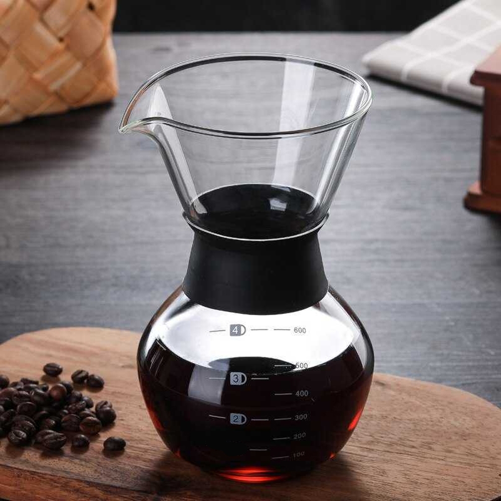 Hematin 一個兩個杯子滴漏倒咖啡服務器 Chemex 玻璃 200ml 600ml 防熱咖啡手動咖啡店咖啡廳家庭家