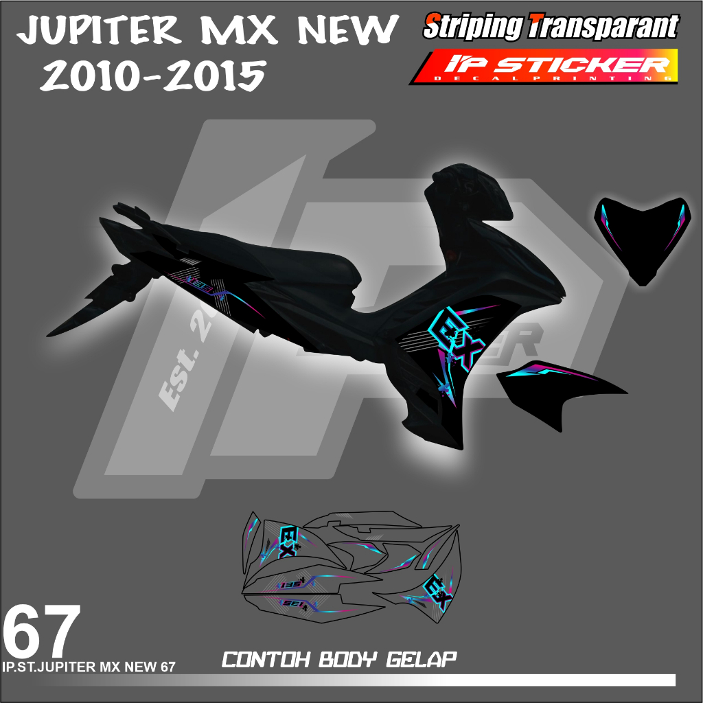 山葉 Jupiter MX 135 新貼紙條紋摩托車 YAMAHA JUPITER MX 新貼紙清單簡單顏色變化賽車設計