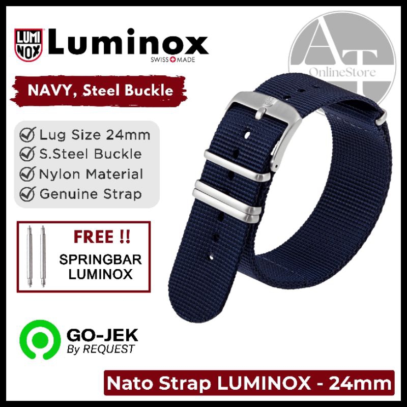 Nato 錶帶 Luminox 24 毫米藍色 4 環原裝 Luminox 錶帶