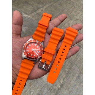 SEIKO 精工售後市場 20 毫米橙色橡膠錶帶