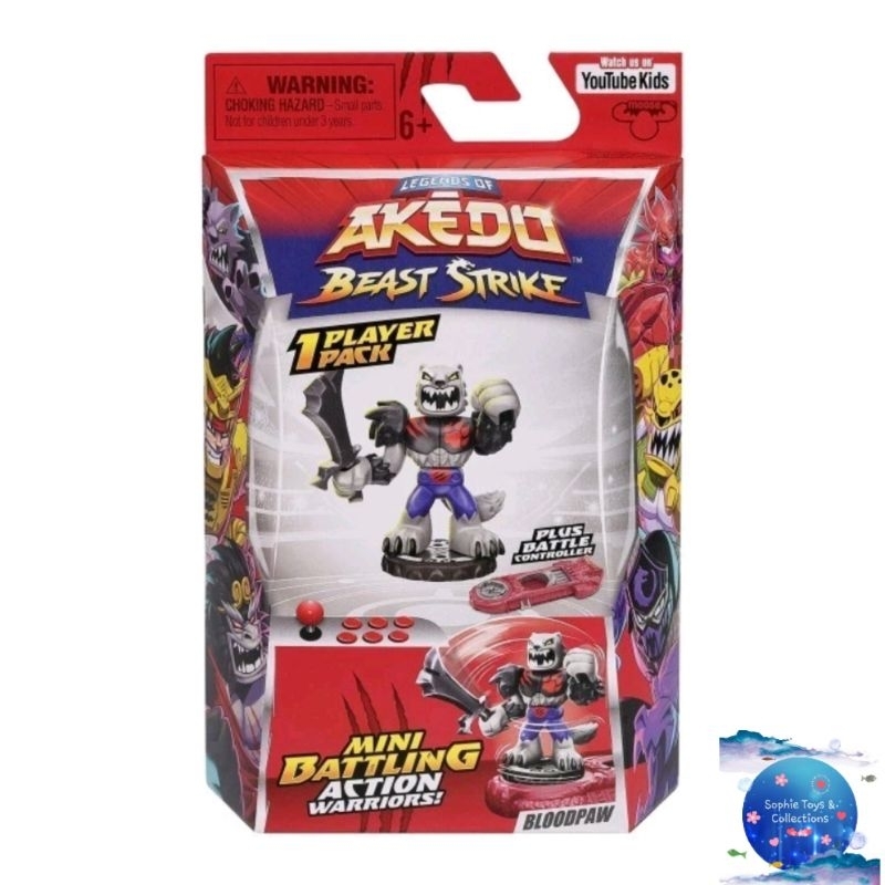 Akedo Beast Strike 1 播放器包加戰鬥控制器兒童玩具