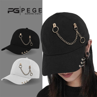 Kpop PEGE Philo 側耳環戒指帽子純色棒球帽鏈 PGT 804