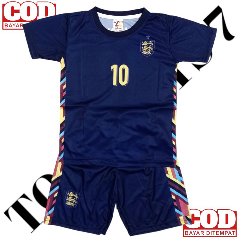 新款fulll PRINTING英國國家隊兒童足球球衣套裝兒童最新英國國家隊兒童球服BELLINGHAM