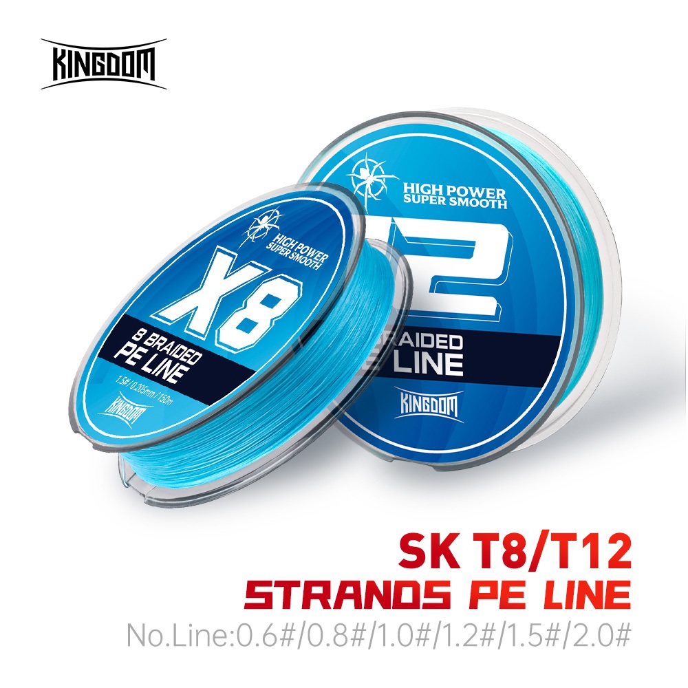 Kingdom SK PE 釣魚線 8/12 股超強長度 150m 藍色