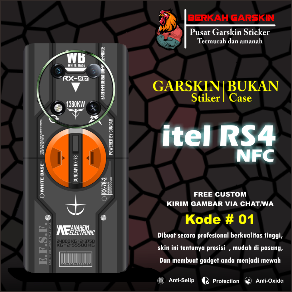 Garskin 貼紙 ITEL RS4 NFC 圖案 01 05 可以要求圖片