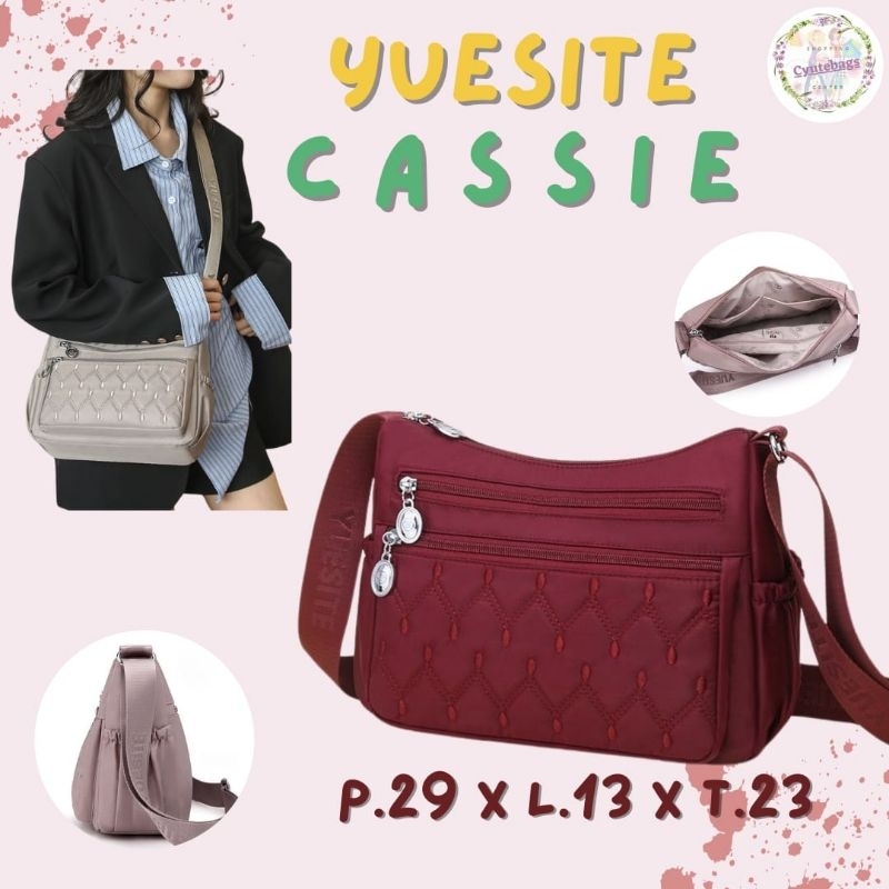 Yuesite CASSIE 刺繡女式防水單肩包