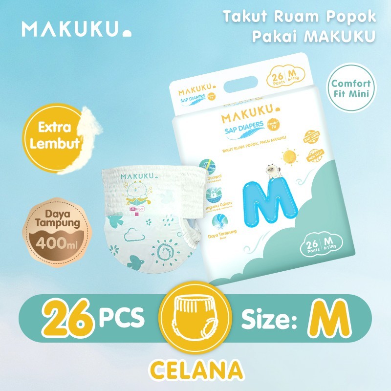 Makuku SAP 紙尿褲舒適貼合迷你膠帶嬰兒紙尿褲 SAP NB/S/M/L/XL/XXL