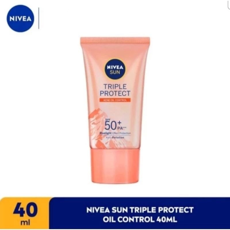 NIVEA 妮維雅三重防曬控油抗皺北海道玫瑰 SPF50 PA 40ml