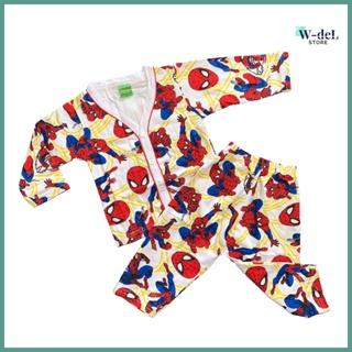 Superhero SPIDERMAN 兒童鈕扣睡衣套裝全印花鈕扣睡衣 9 個月至 8 歲