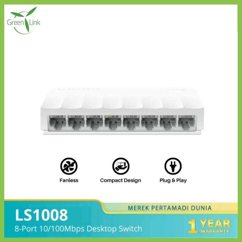 TP-LINK Tp 鏈接 LS1008
8口10/100mbps桌面網絡交換機