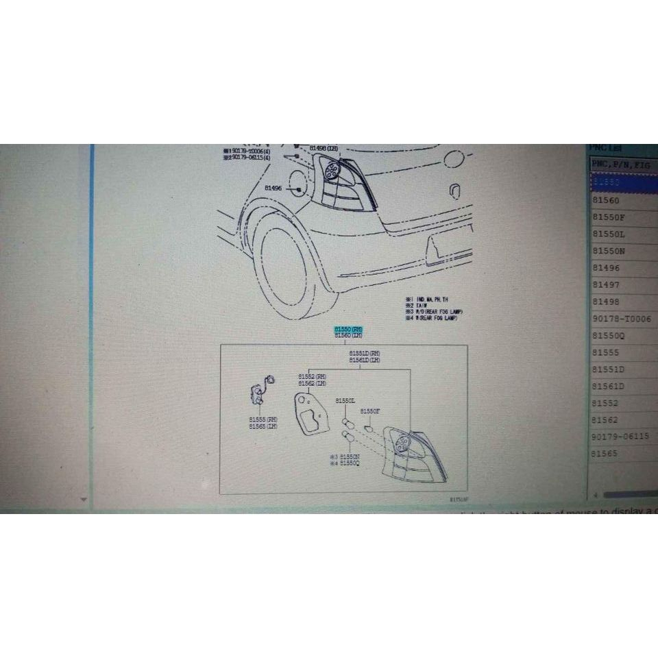 Yaris 2006-2009 後剎車燈 ori 豐田